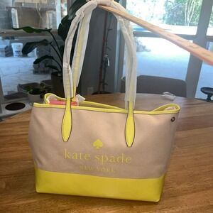 New Kate‎ Spade yellow Street Tote Top Handle Zipper Bag $359 purse handbag